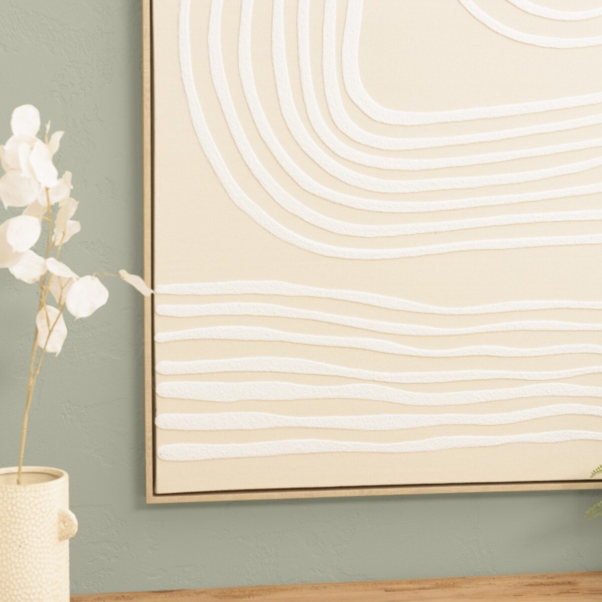 HOMER - Décoration murale C - 83x123cm lignes abstraites, cadre naturel