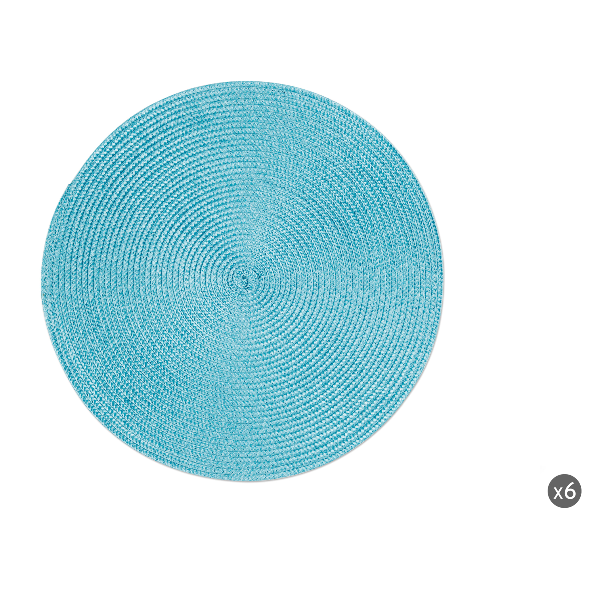 Set de 6 sets de table ronds Excelsa – Round, Polypropylène Bleu Clair