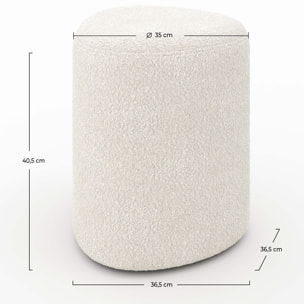 Pouf en tissu bouclé beige - Emmy