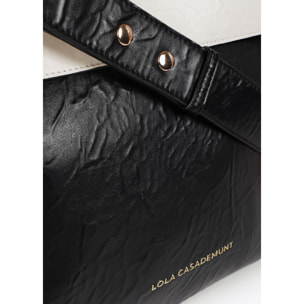 Borsa Hobo Bicolor Effetto Rugoso