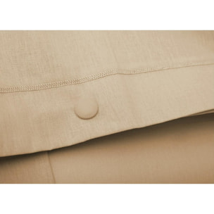 Coppia Federe Letto 100% Cotone Tinta Unita Beige