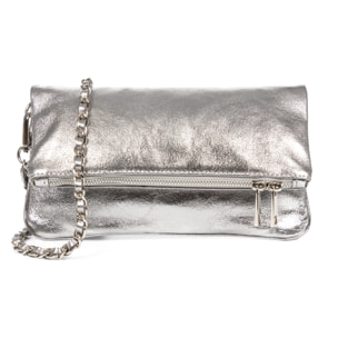 Orquidea Borsa a spalla da donna. Vera Pelle Scamosciato laccato lucido.