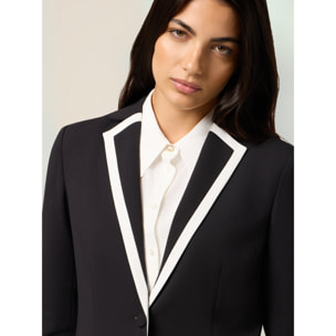 Oltre - Blazer con perfil en contraste - Negro