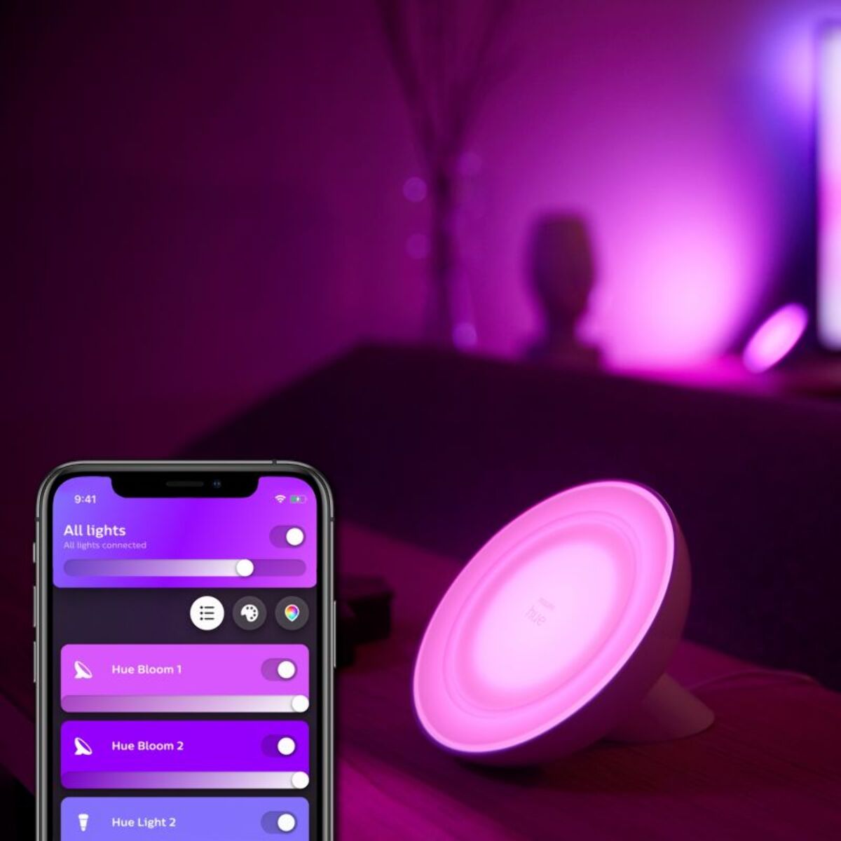 Lampe connectée PHILIPS HUE Bloom White&Color Ambiance