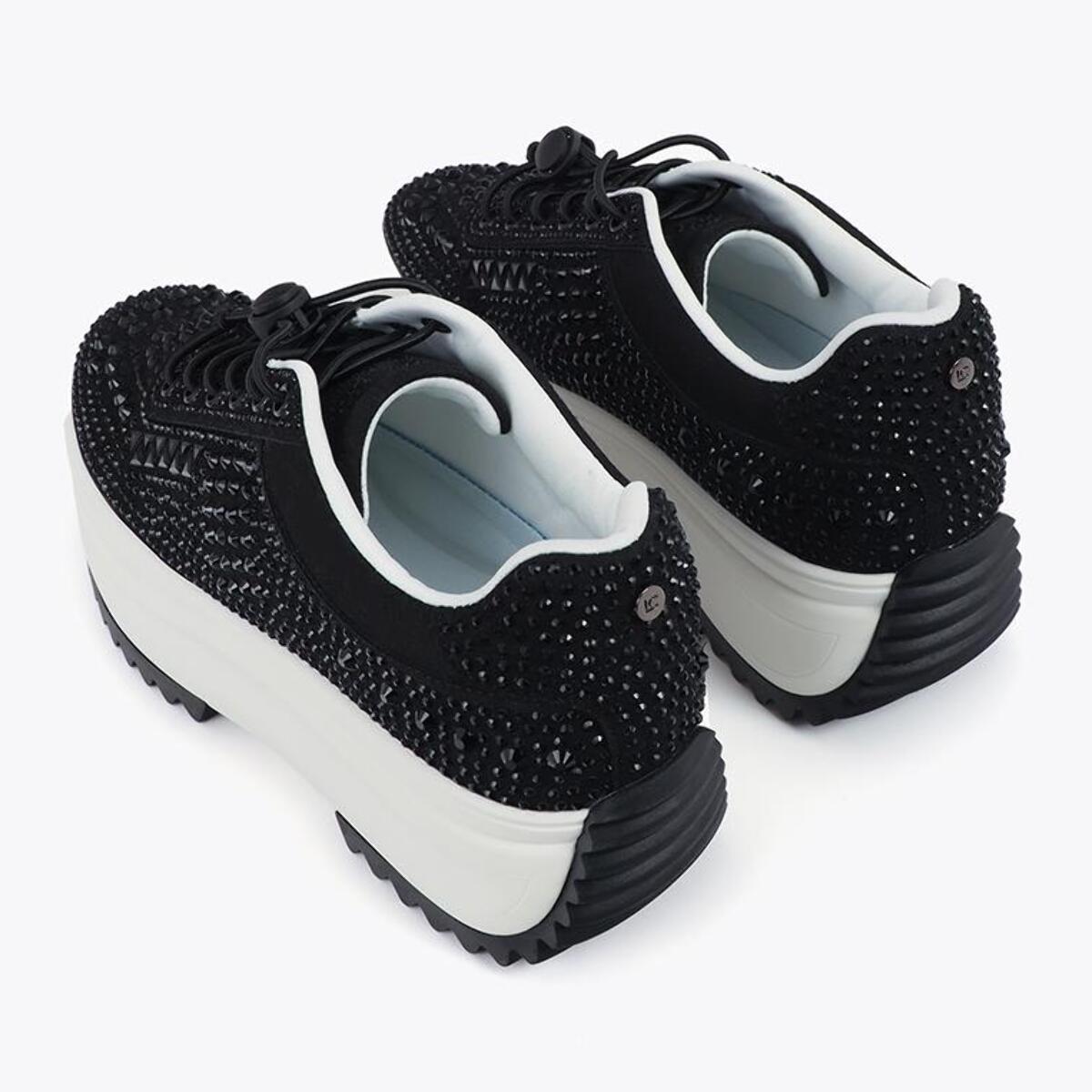 Sneakers nere con plateau e glitter