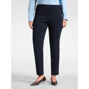 Elena Mirò - Pantaloni slim in crêpe misto cotone - Blu