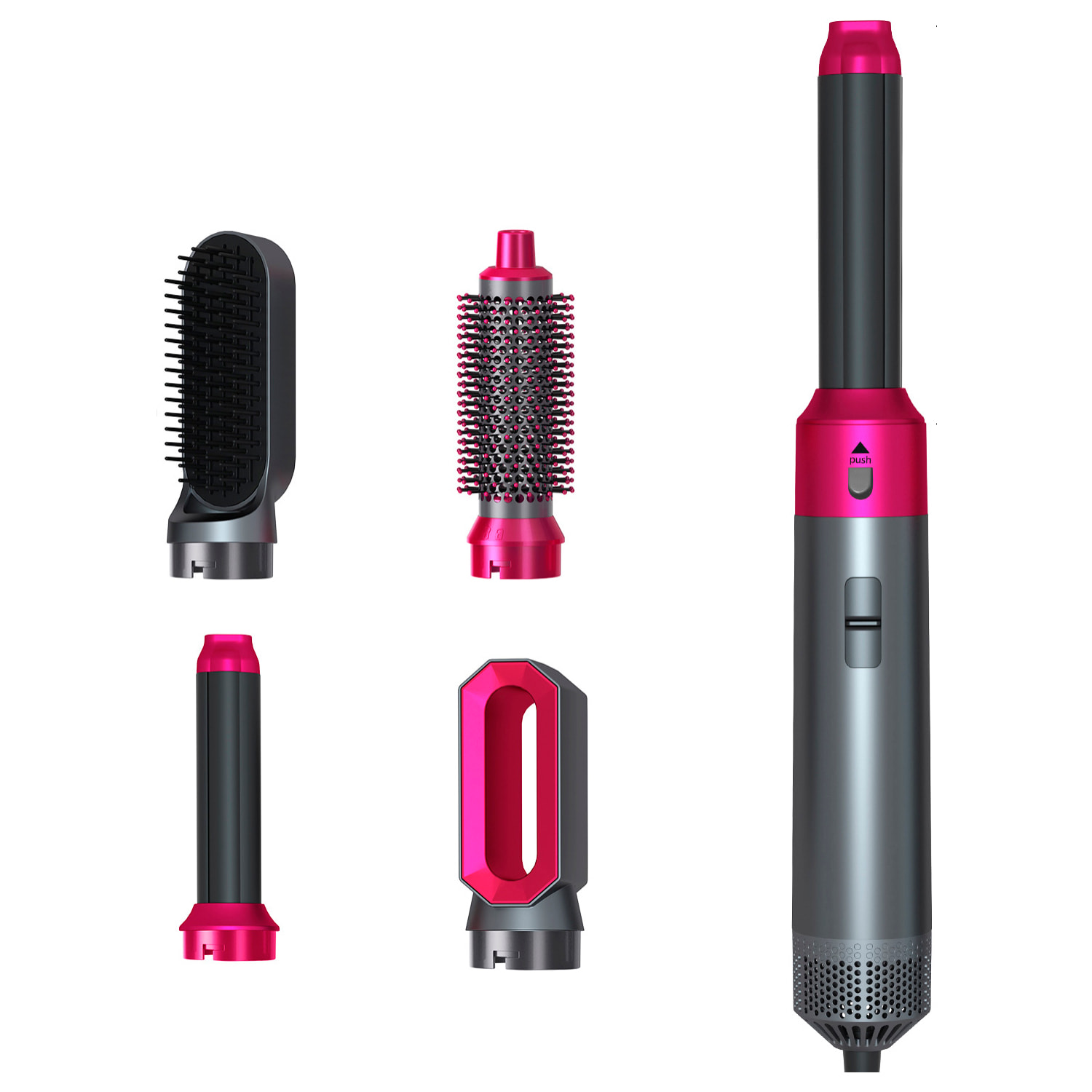 Secador de pelo 618-2. 5 en 1, permite alisar, secar, rizar y mucho más. Incluye un estuche para mantener todo ordenado y facilitar su transporte.