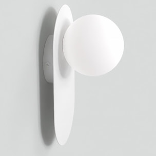 Lampada a parete Viva in acciaio bianco opaco