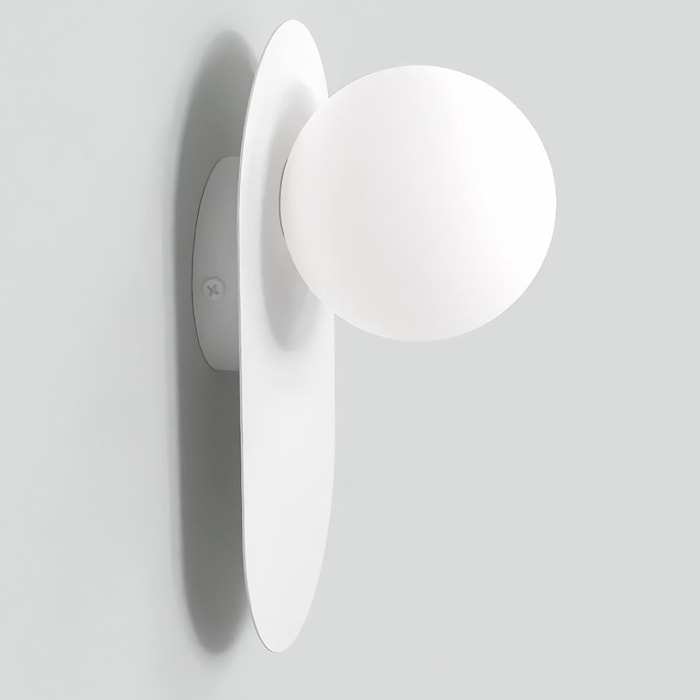 Lampada a parete Viva in acciaio bianco opaco