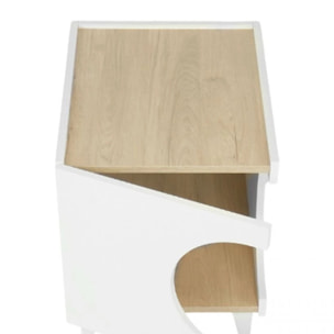 Mesita de noche Homely Pets Blanco - Roble