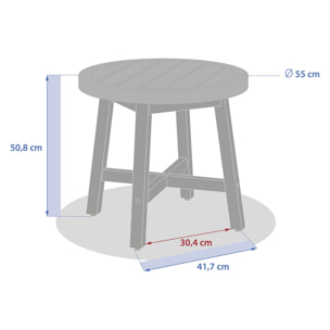 Table d appoint de jardin ronde "Papouasie" 55 x 50,8cm en acacia