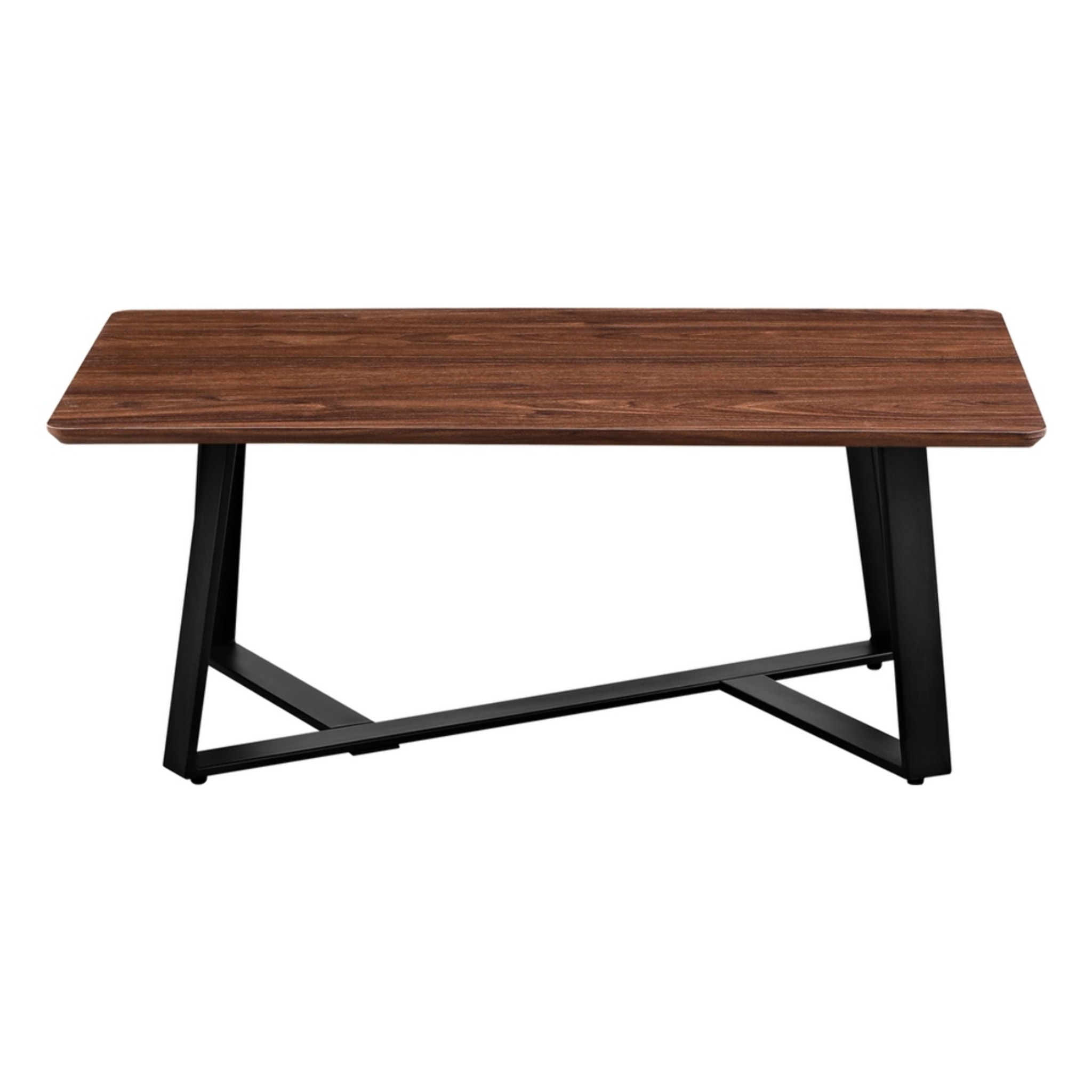 Tavolino basso da caffè con top color noce e gambe nere - Valencia