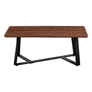 Tavolino basso da caffè con top color noce e gambe nere - Valencia