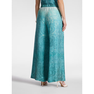 Elena Mirò - Pantaloni palazzo stampati - Azzurro
