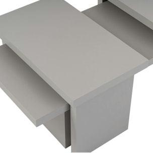 Table basse gigogne design – effet gris laqué (3 pièces) MARFA