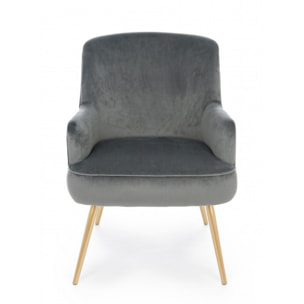 Poltrona CLELIA Velluto Grigio