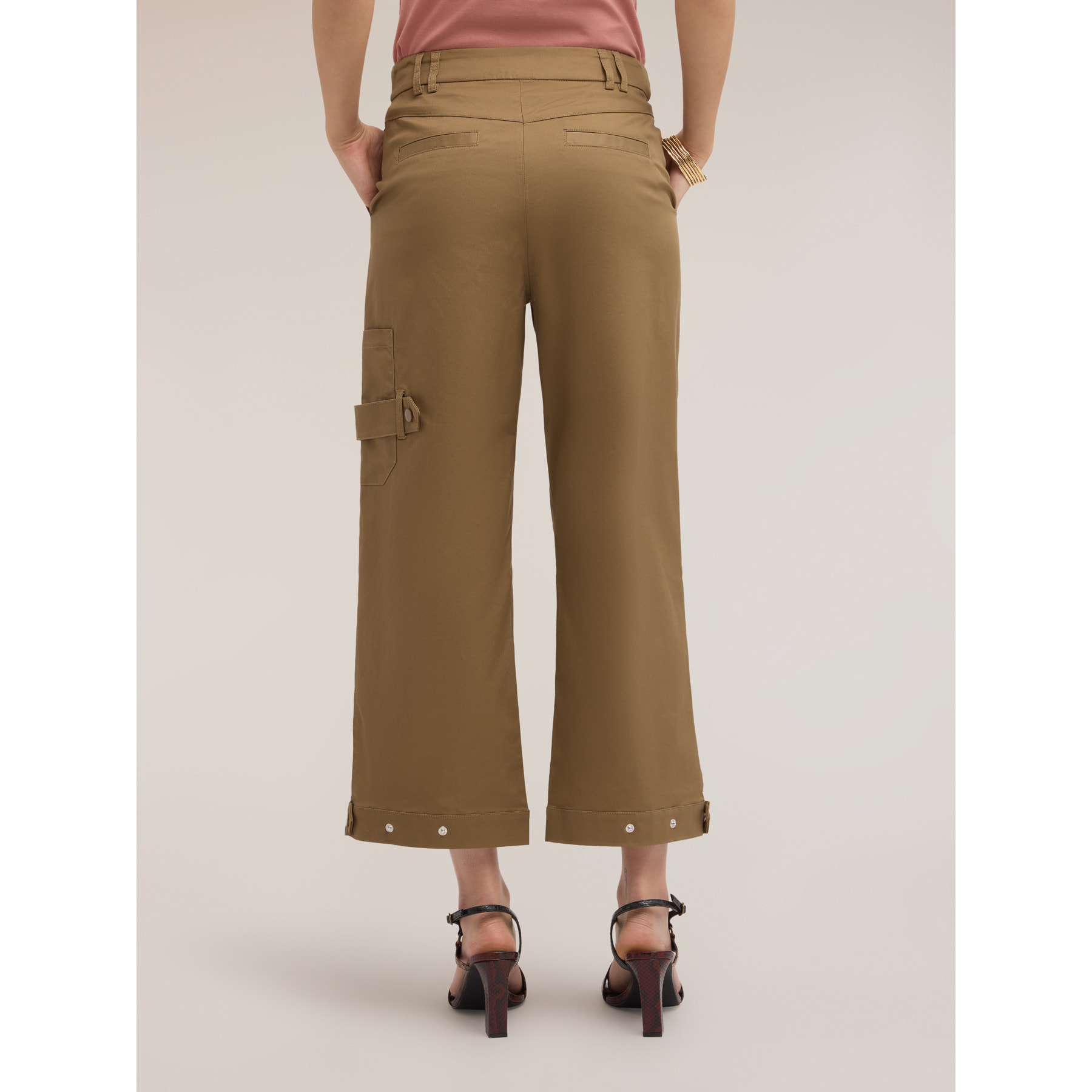 Motivi - Pantaloni cargo in gabardine di cotone - Marrone