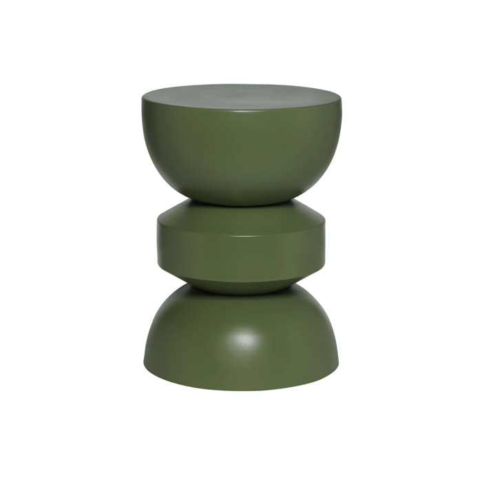 Table d'appoint. bout de canapé. table de chevet en métal. vert kaki. Assa. Ø32 x H 44.5cm