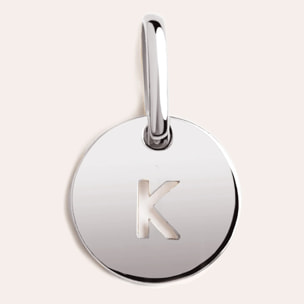 Charm Mini Medallion Letter in Argento