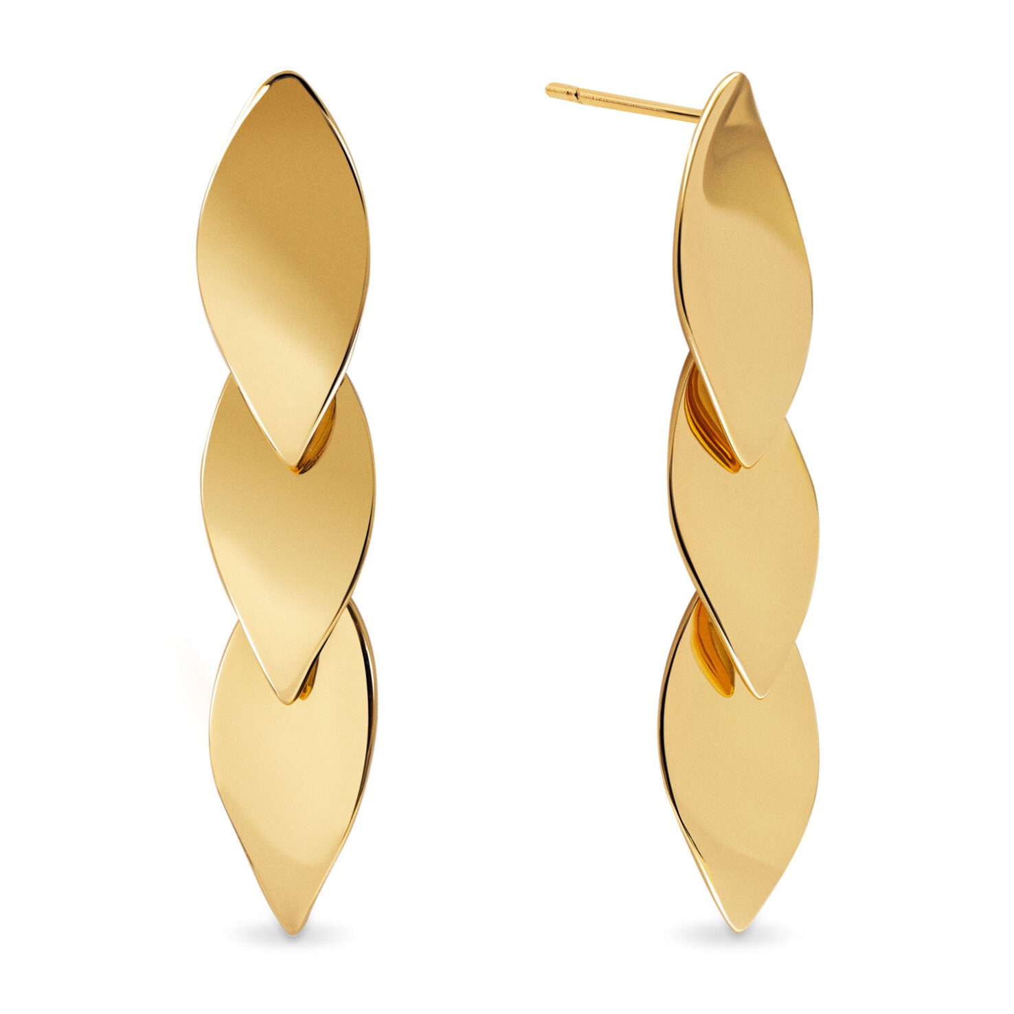 Pendientes Leaves Baño Oro