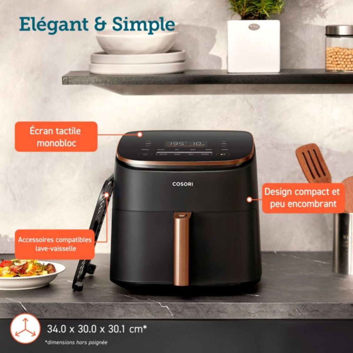 Friteuse sans huile COSORI KOSP0019EUN TurboBlaze chef édition