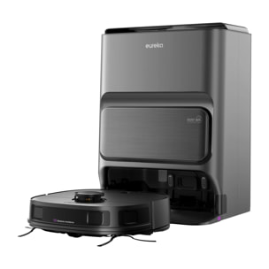 ureka J12 Ultra Robot Aspiradora Friegasuelos, Estación Automática de Vaciado, Lavado y Secado, 5000 Pa, Mopa Rotativa, Navegación Doble LiDAR, Negro