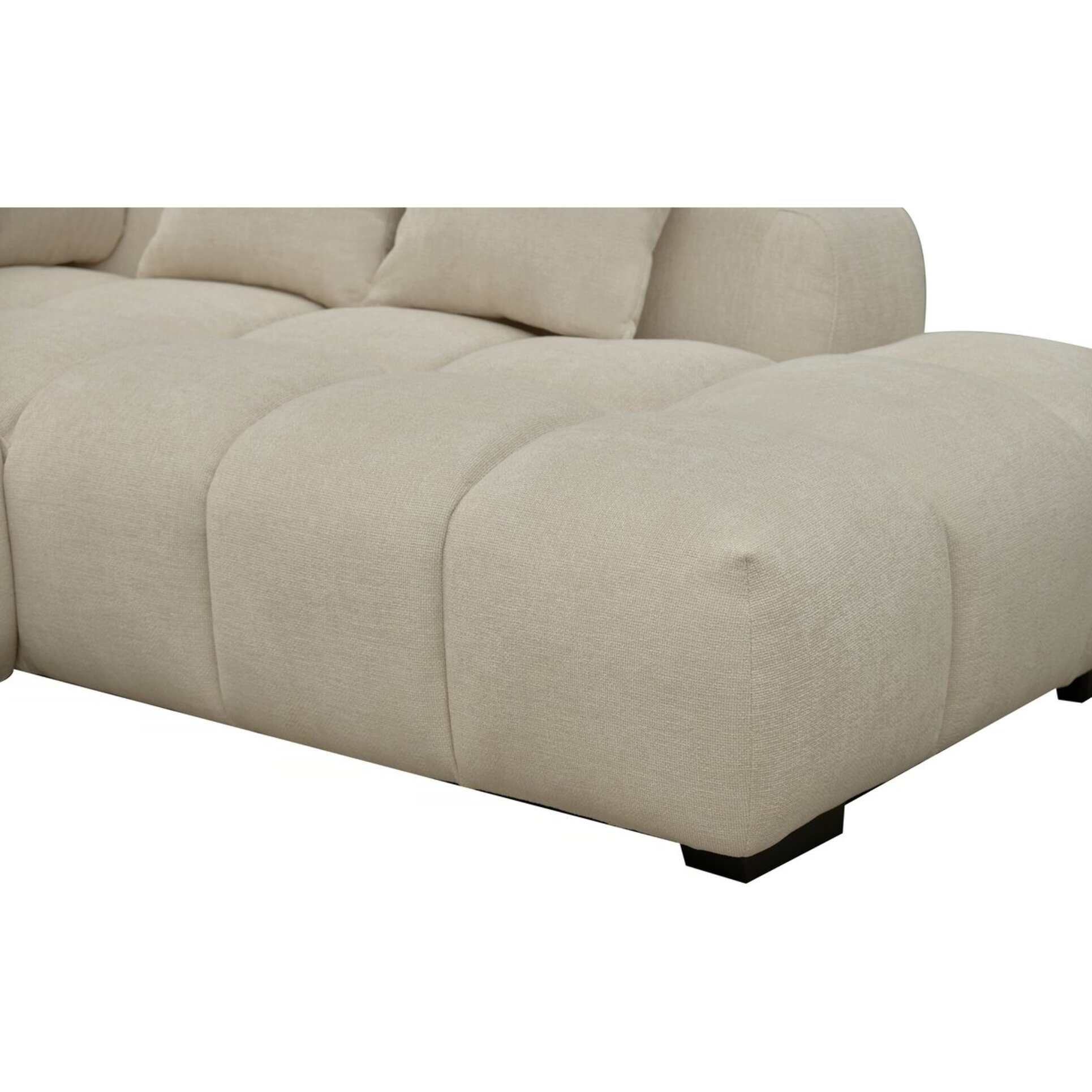 Canapé d'angle tissu "Monceau" - 3 places - Beige