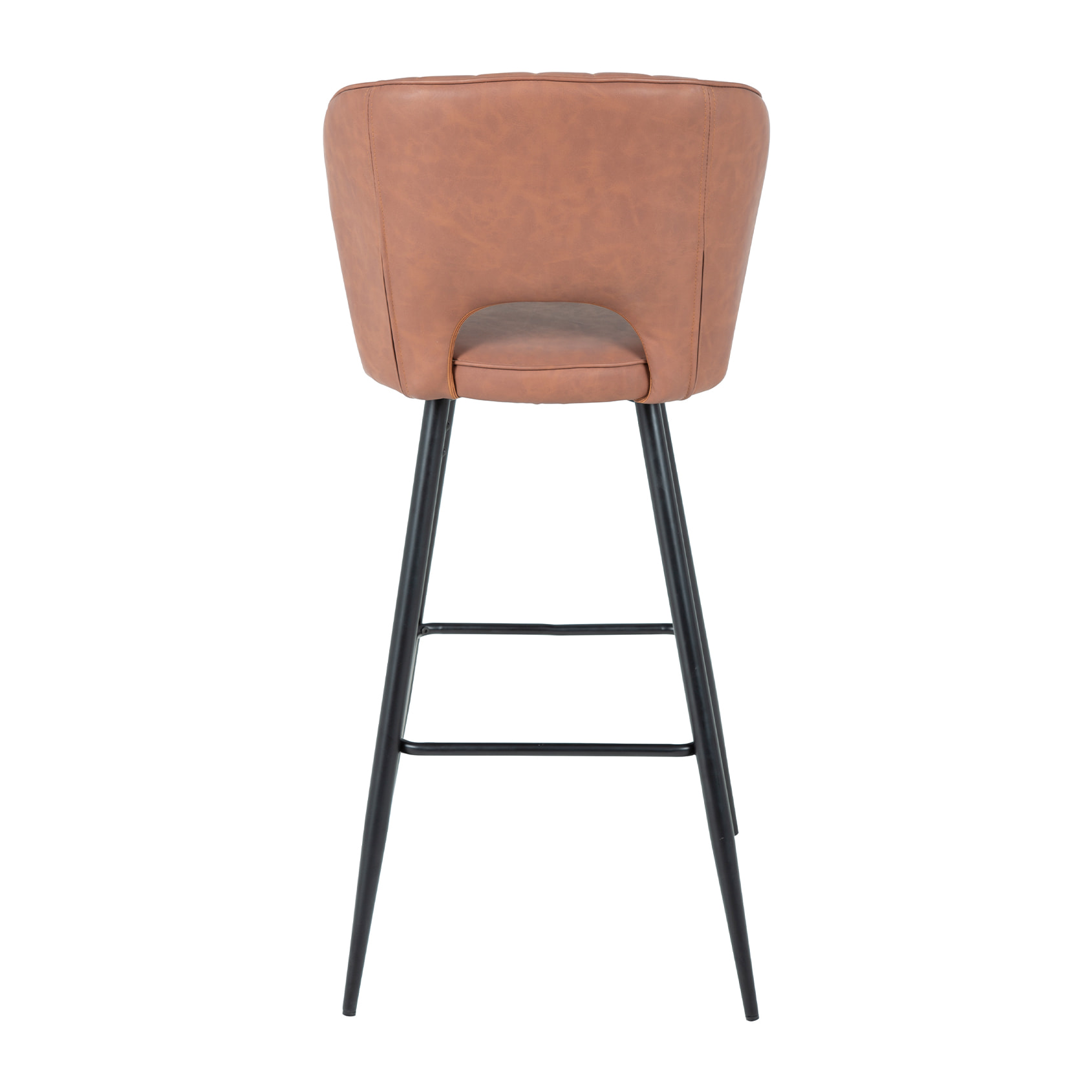 Set de 2 taburetes – Polipiel marrón y metal negro