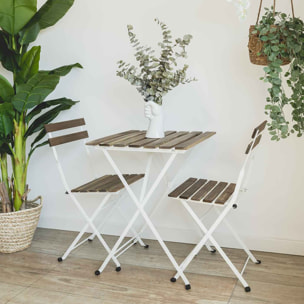 Lot table et 2 chaises livio blanc