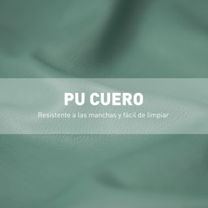Butaca de Salón Butaca Nórdica Sillón de Salón Tapizado en PU con Reposabrazos y Marco de Madera de Caucho para Dormitorio Carga 120 kg Verde