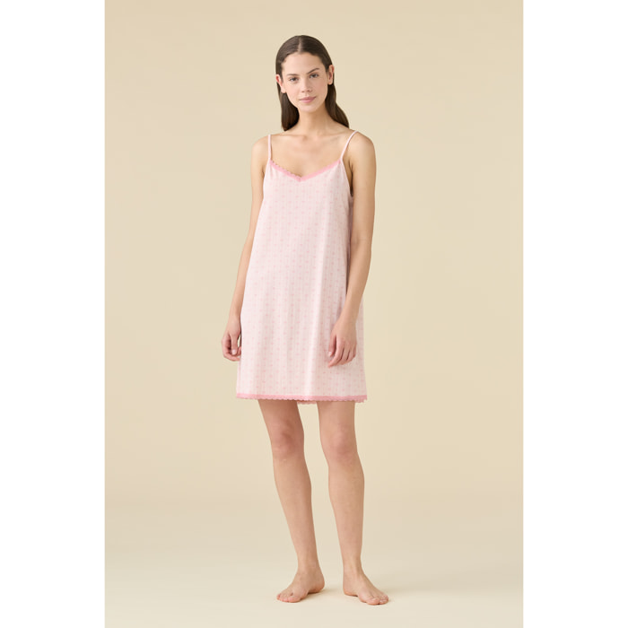 Camicia da notte donna estiva in cotone articolo romantic. Noidinotte