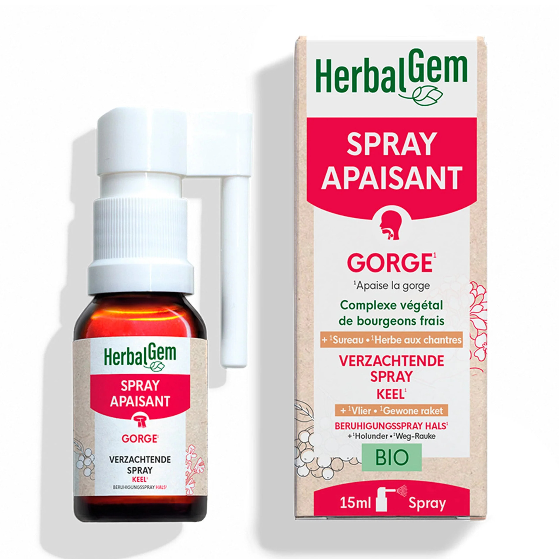 Herbalgem- Spray apaisant gorge - Bio - 15 ml