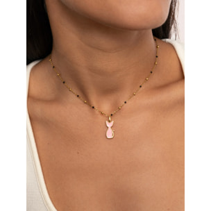 Charm Salem Cat Enamel Pink Placcato Oro