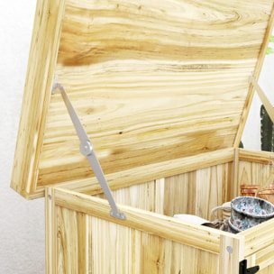 Armoire de jardin bois table de rempotage 2 en 1 - 2 portes, étagère - 74 x 43 x 88 cm