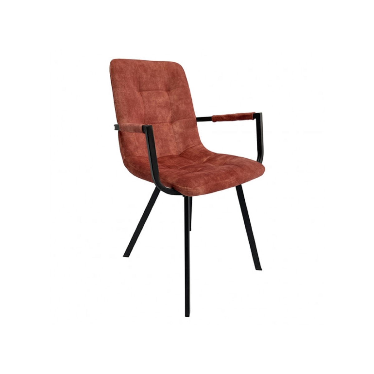 Fauteuil capitonné en velours avec accoudoirs - HERBY