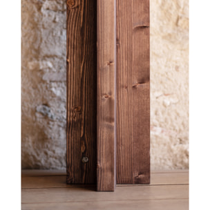 Consola de madera maciza tono nogal de 120x80cm Alto: 80 Largo: 120 Ancho: 35