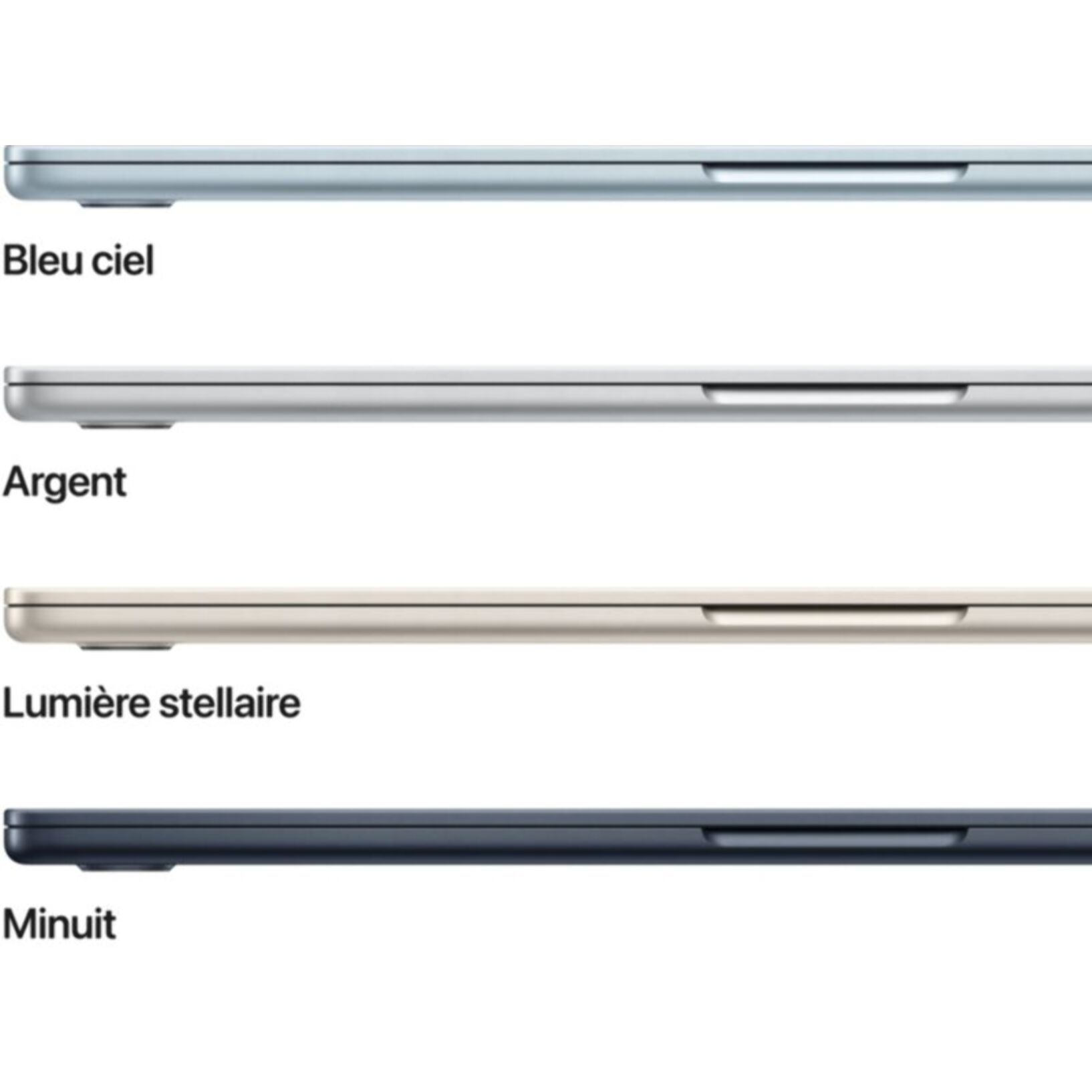Ordinateur Apple MACBOOK Air 15" Puce M5 CPU 10 / GPU 10 coeurs Mémoire RAM 16Go Stockage 1To SSD Argent