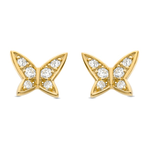Pendientes Mariposa acabado oro amarillo 18k