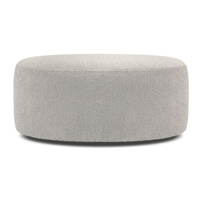 Pouf pivotant "Adam" bouclé gris clair