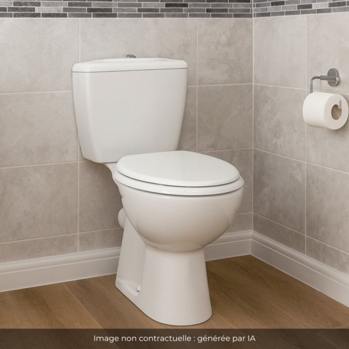 WC à poser sortie horizontale Eolia avec abattant