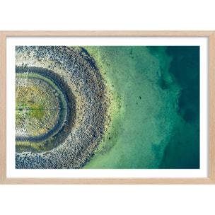 Poster deco au bout de la jetée Affiche + cadre en bois - Chêne