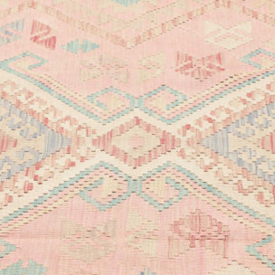 Tapis kilim géométrique, tissé plat authentique, ZAPILUD
