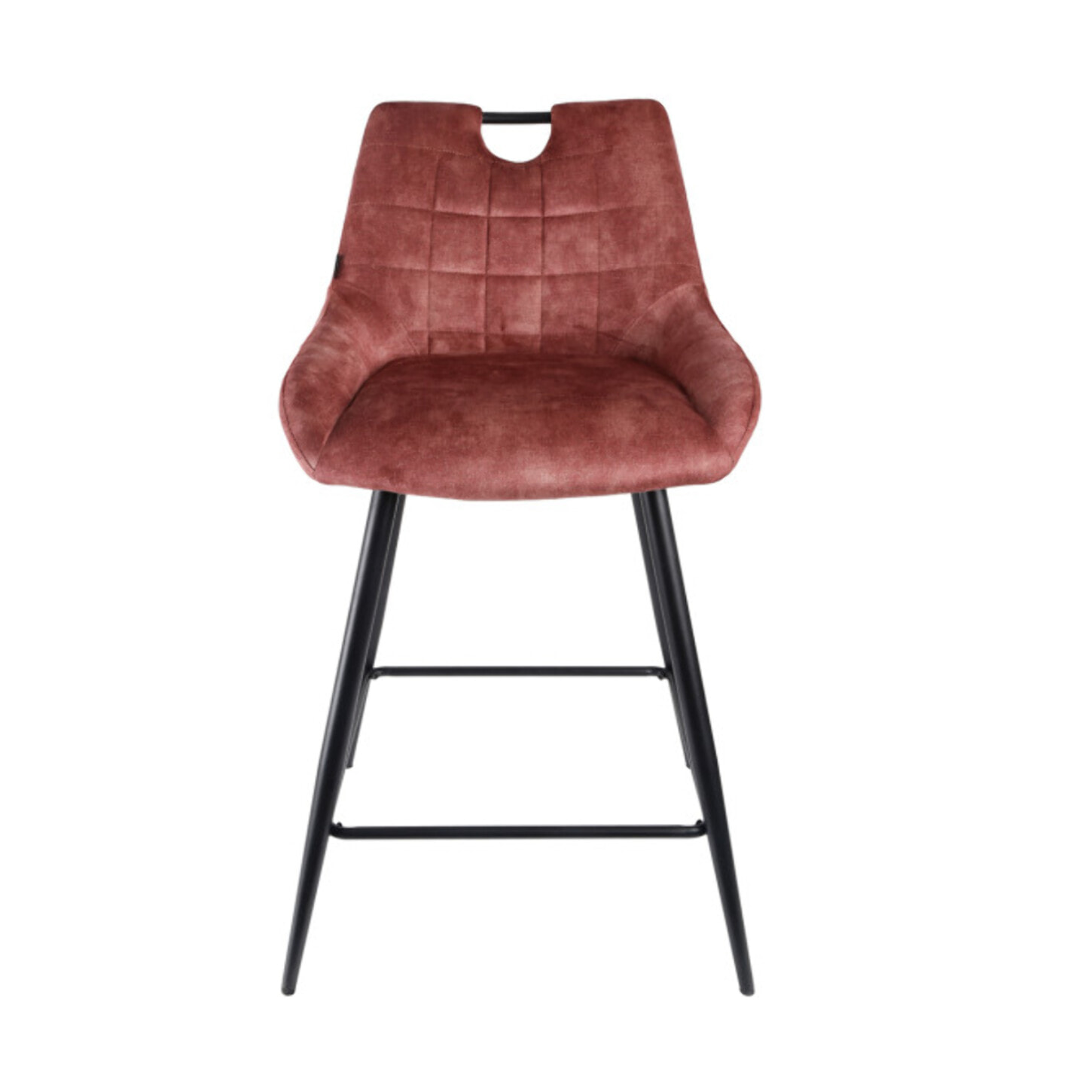 Chaise de bar en velours avec poignée et pieds en métal - ROSA 2