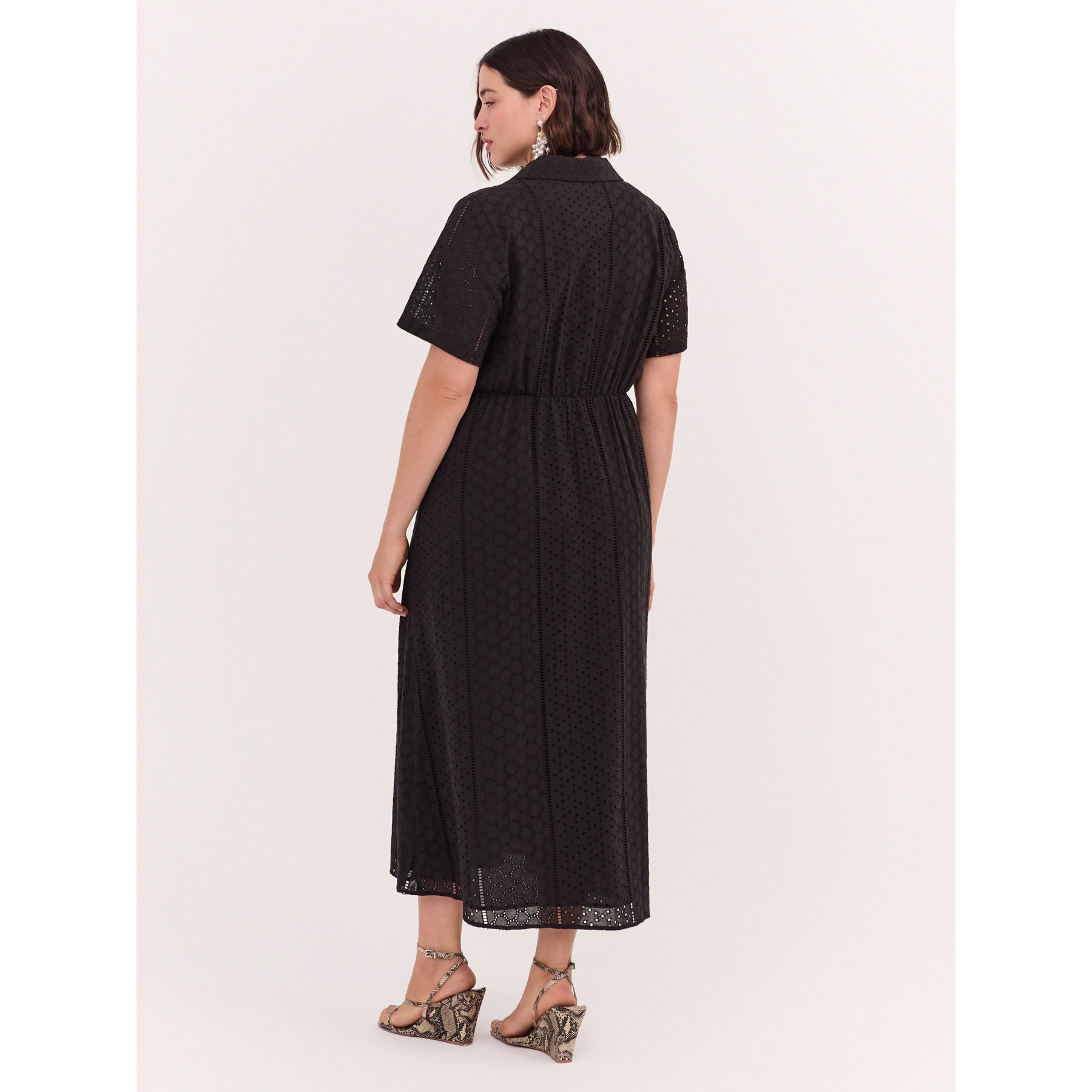 Fiorella Rubino - Vestito Dream linea greca in sangallo - Nero