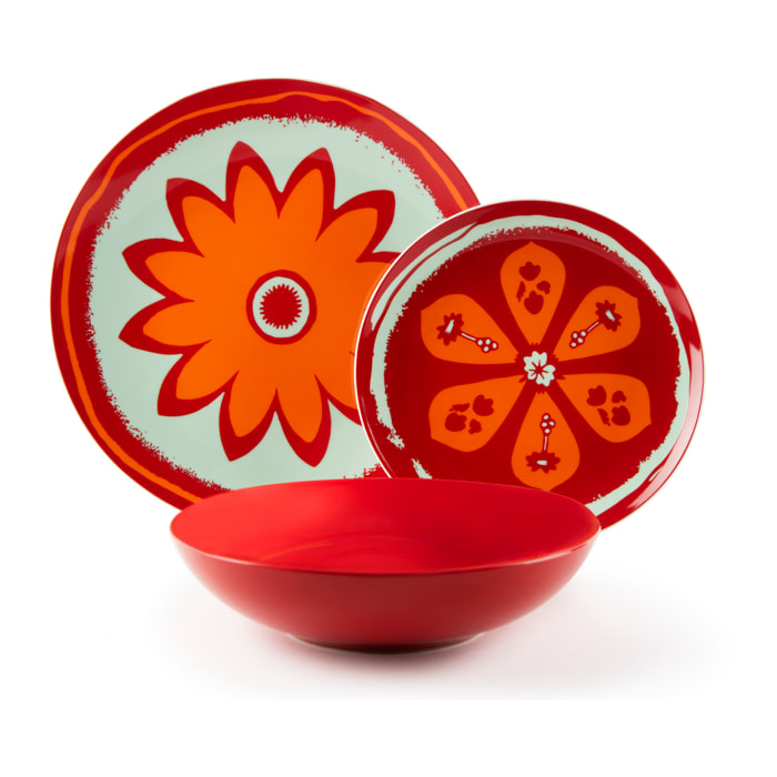 Service de table 18 pièces Excelsa – Spring, Porcelaine Multicolore