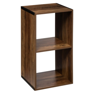 Étagère 2 cases indus Effet bois foncé Mix N' Modul