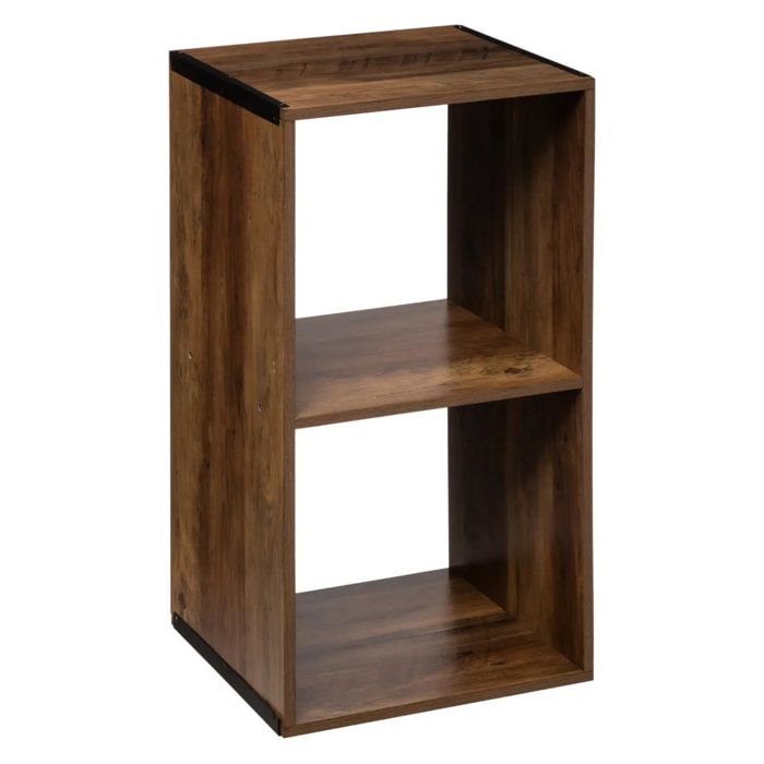 Étagère 2 cases indus Effet bois foncé Mix N' Modul
