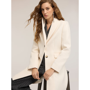 Motivi - Cappotto lungo monopetto - Bianco