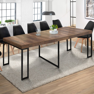 Consoles-tables à manger extensibles Anita - Bois aspect vieilli et noir