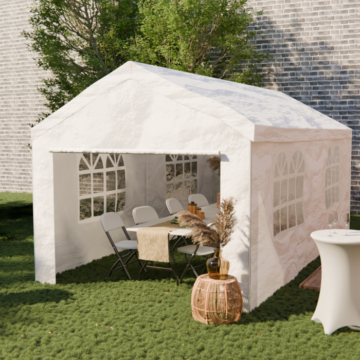 Tente de réception - Burdigala 3x6m -  Blanc. connecteurs métal. tente de jardin idéale pour réception. pavillon.  chapiteau ou tonnelle. totalement refermable.